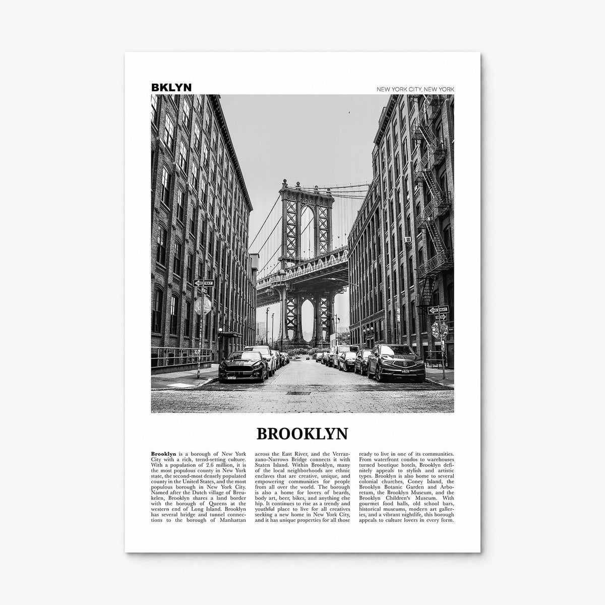 Brooklyn Newspaper No 1 Poster, print only (unframed)