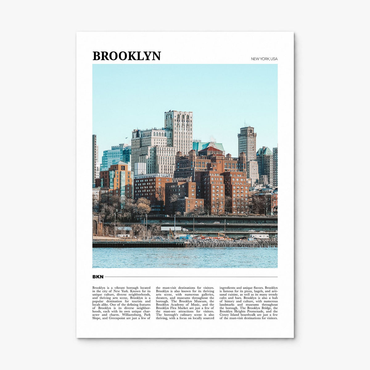 Brooklyn Travel No 1 Poster, print only (unframed)