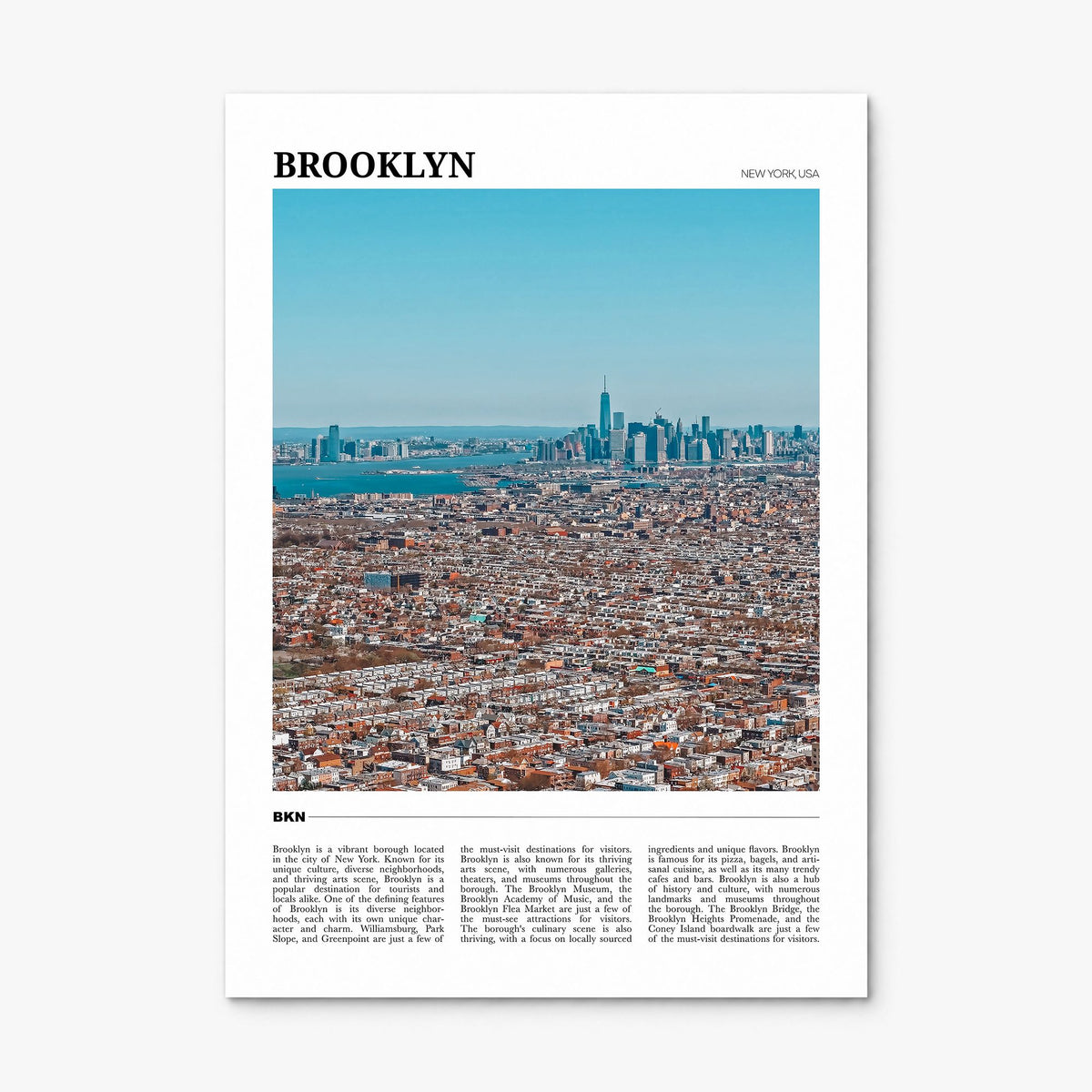 Brooklyn Travel No 2 Poster, print only (unframed)