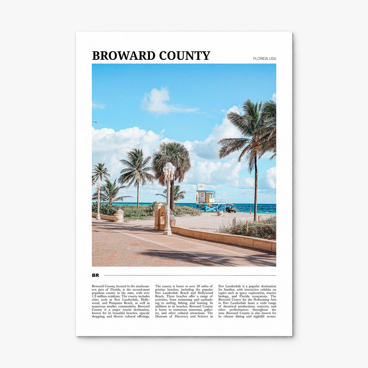 Broward County Travel Poster, print only (unframed)