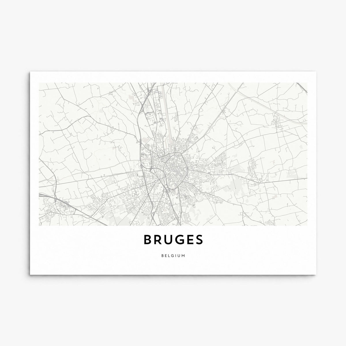 Bruges Map Poster, print only (unframed)