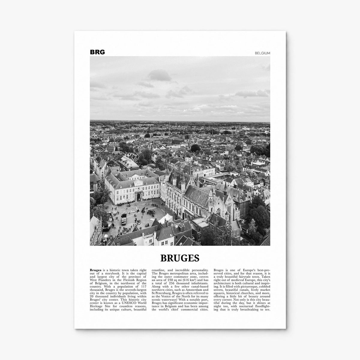 Bruges Newspaper Poster, print only (unframed)