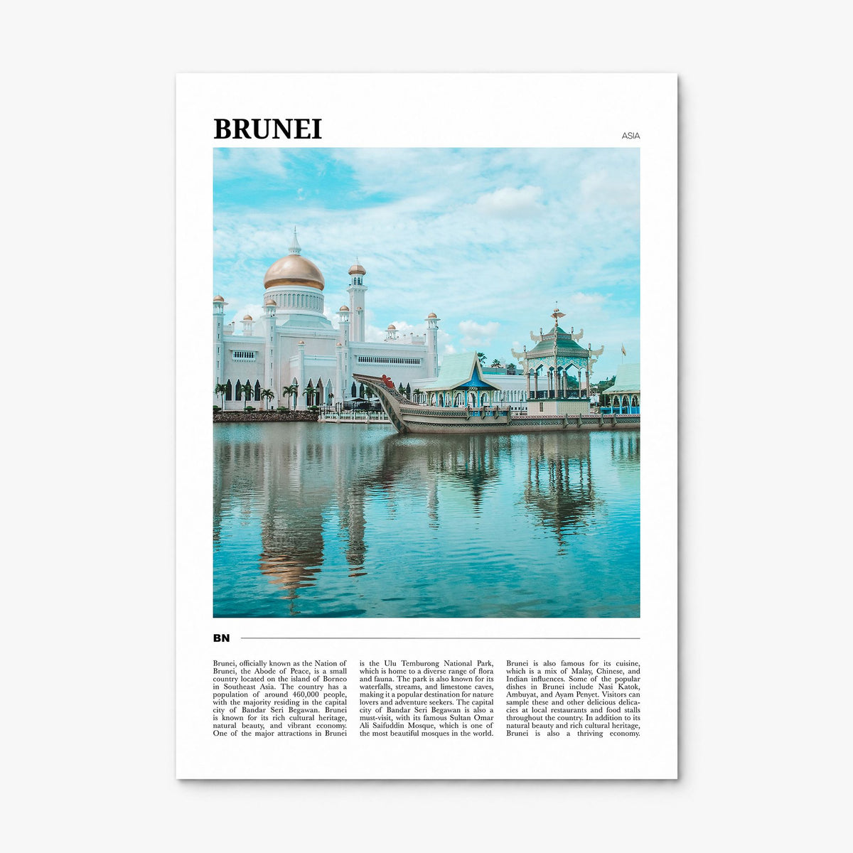Brunei Travel Poster, print only (unframed)