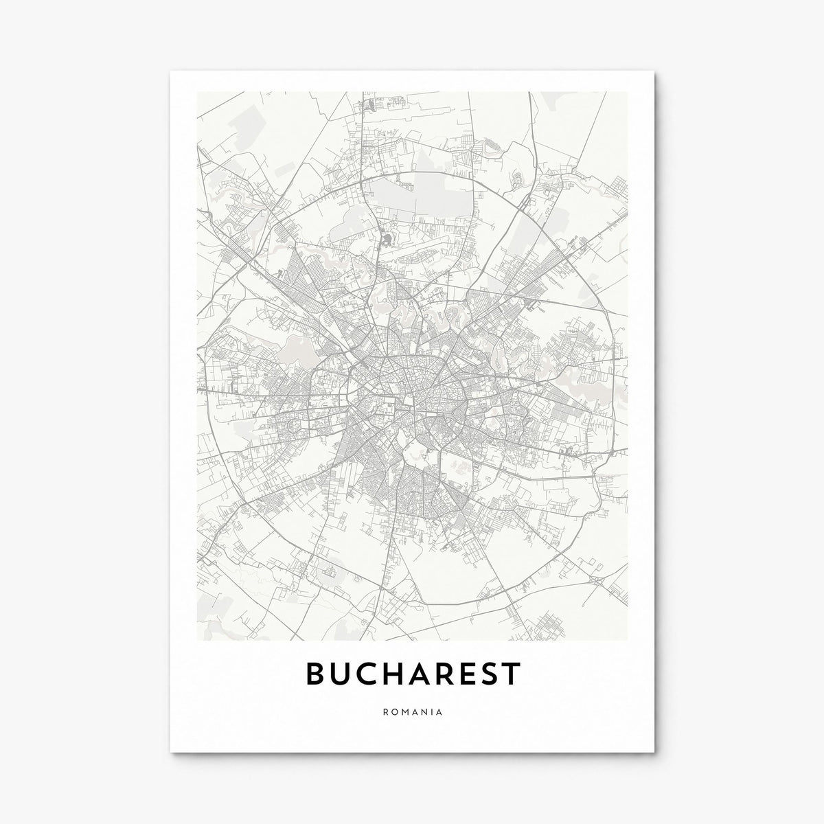 Bucharest Map Poster, print only (unframed)