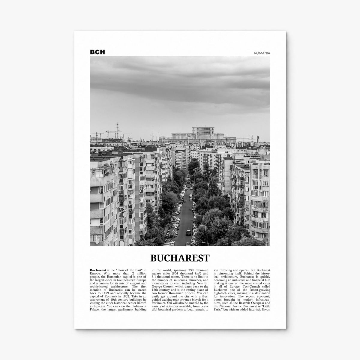Bucharest Newspaper No 1 Poster, print only (unframed)