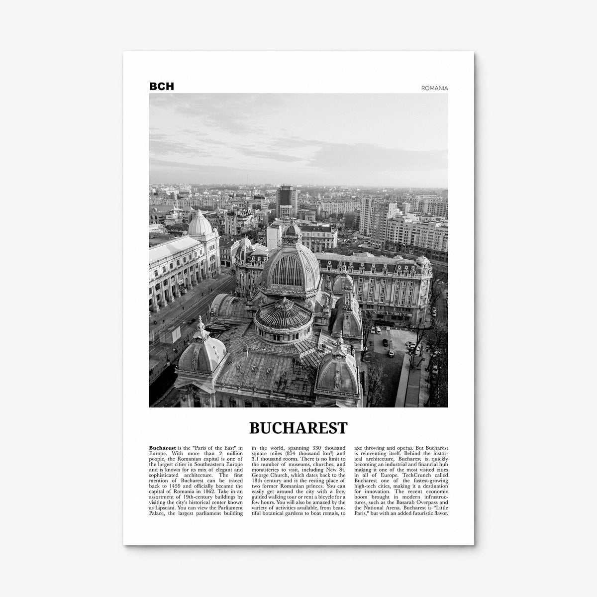 Bucharest Newspaper No 2 Poster, print only (unframed)