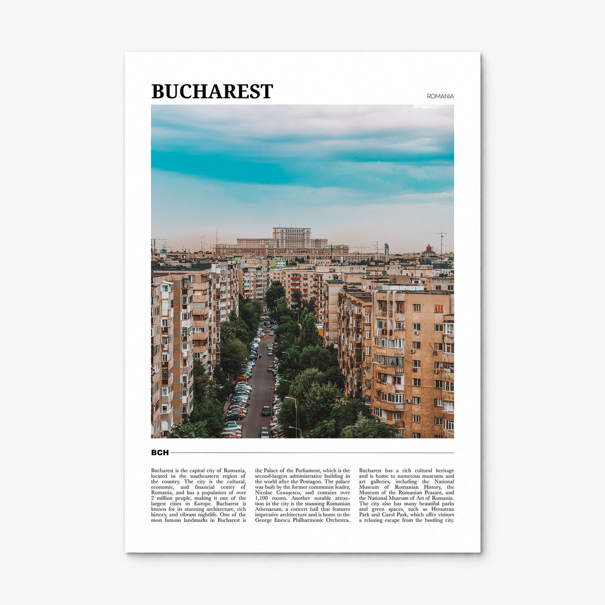 Bucharest Travel No 1 Poster, print only (unframed)