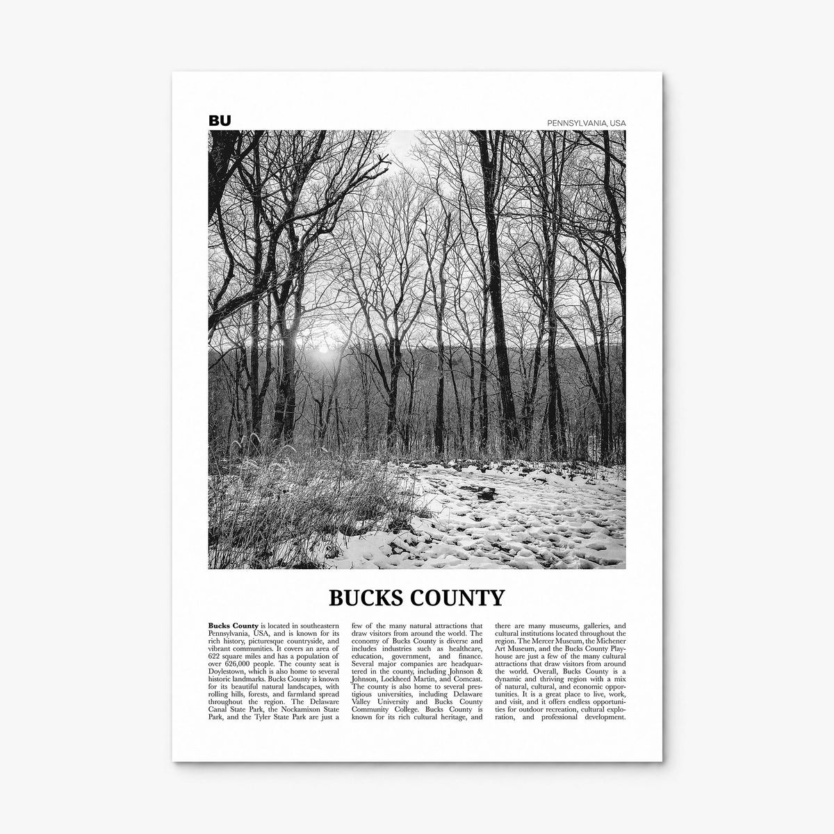 Bucks County Newspaper Poster, print only (unframed)