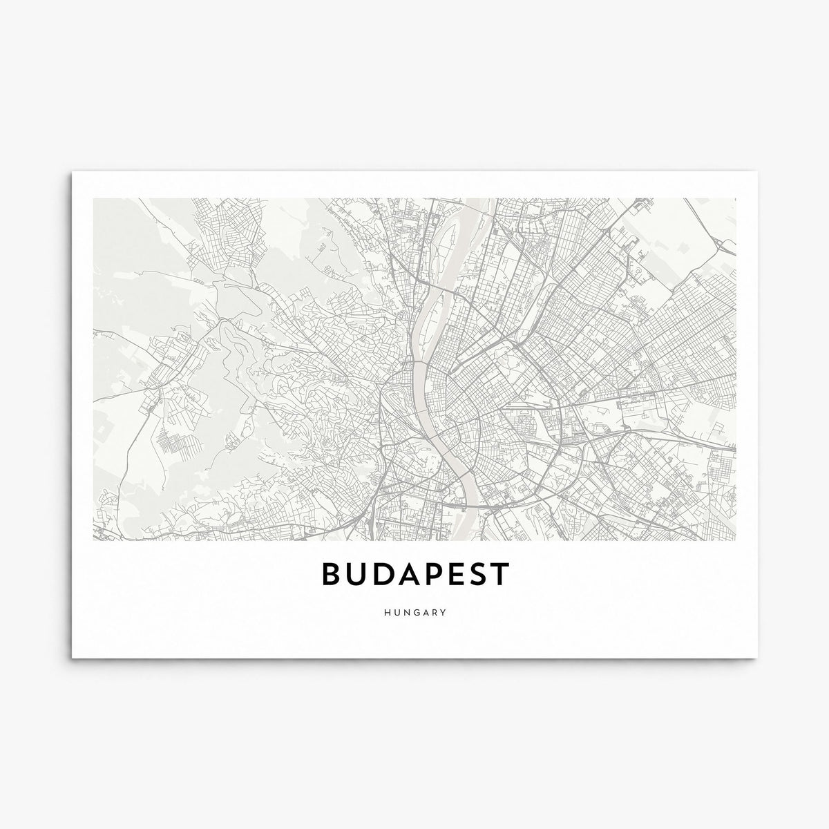 Budapest Map Poster, print only (unframed)