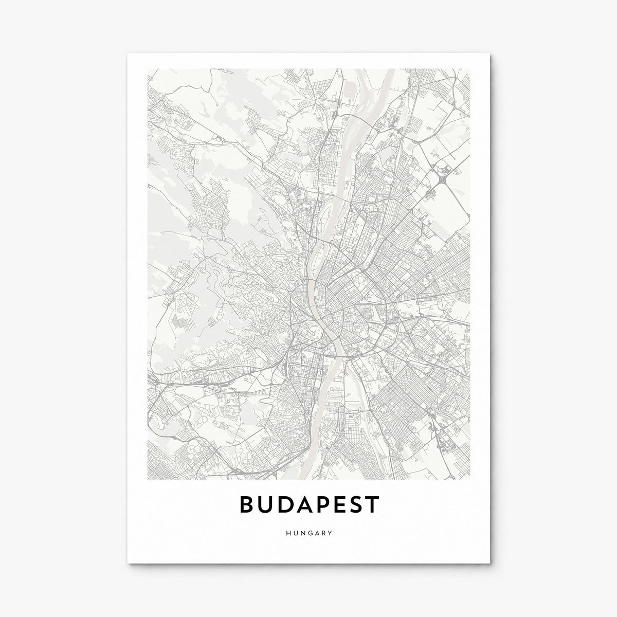 Budapest Map Poster, print only (unframed)