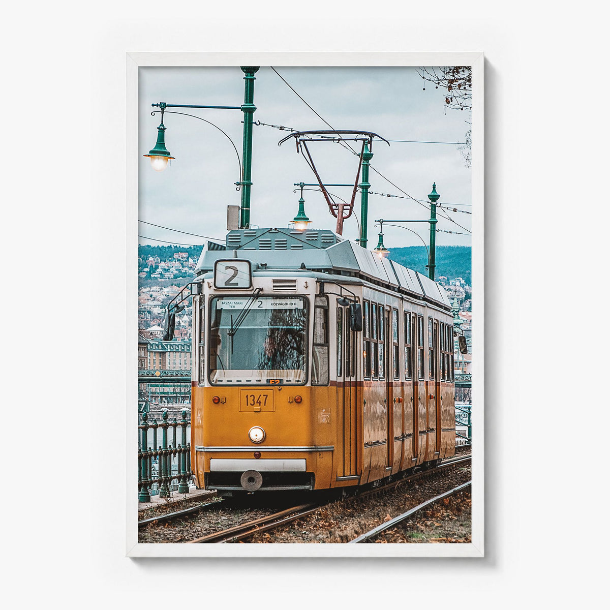 Budapest Photo No 3 Poster in a white wood frame, full image (no border)