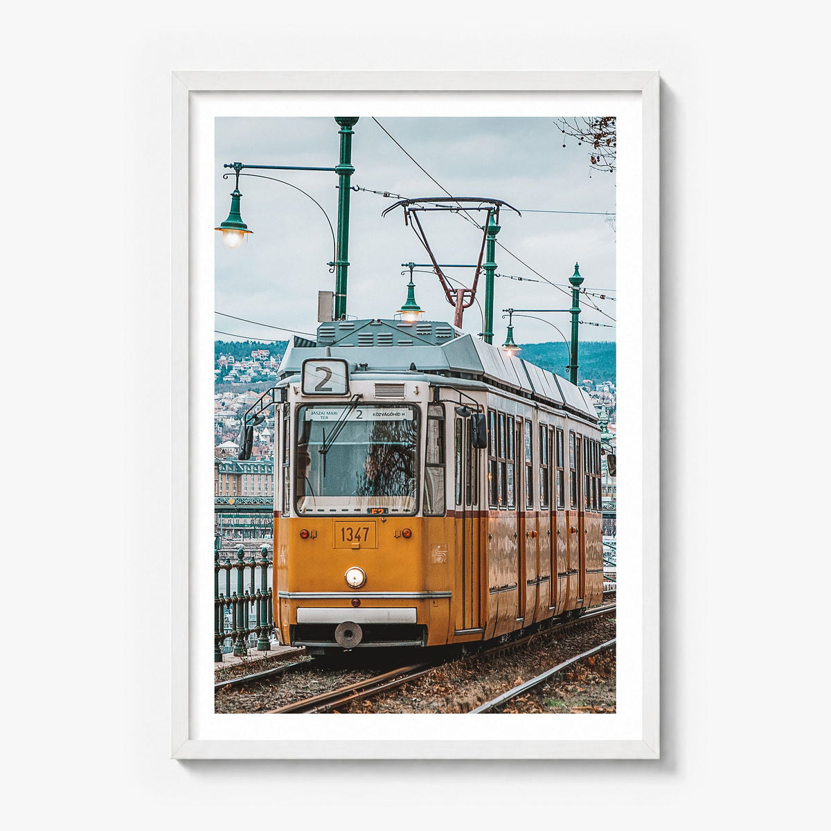 Budapest Photo No 3 Poster in a white wood frame, white border