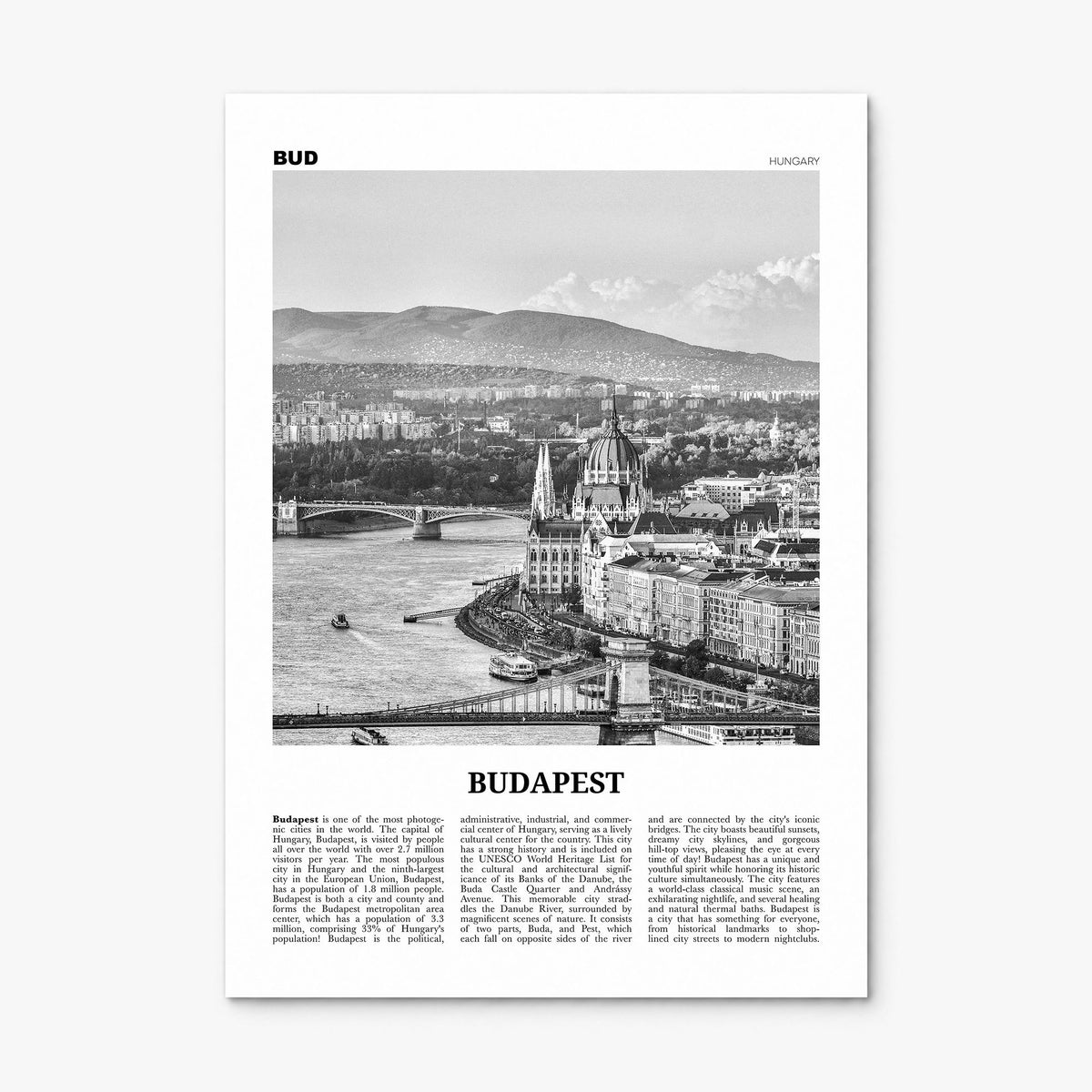 Budapest Newspaper Poster, print only (unframed)