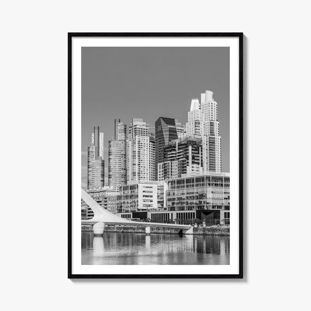 Buenos Aires no. 2 black & white photo poster of Argentina – vertical wall art, unframed print shown in interior mockup