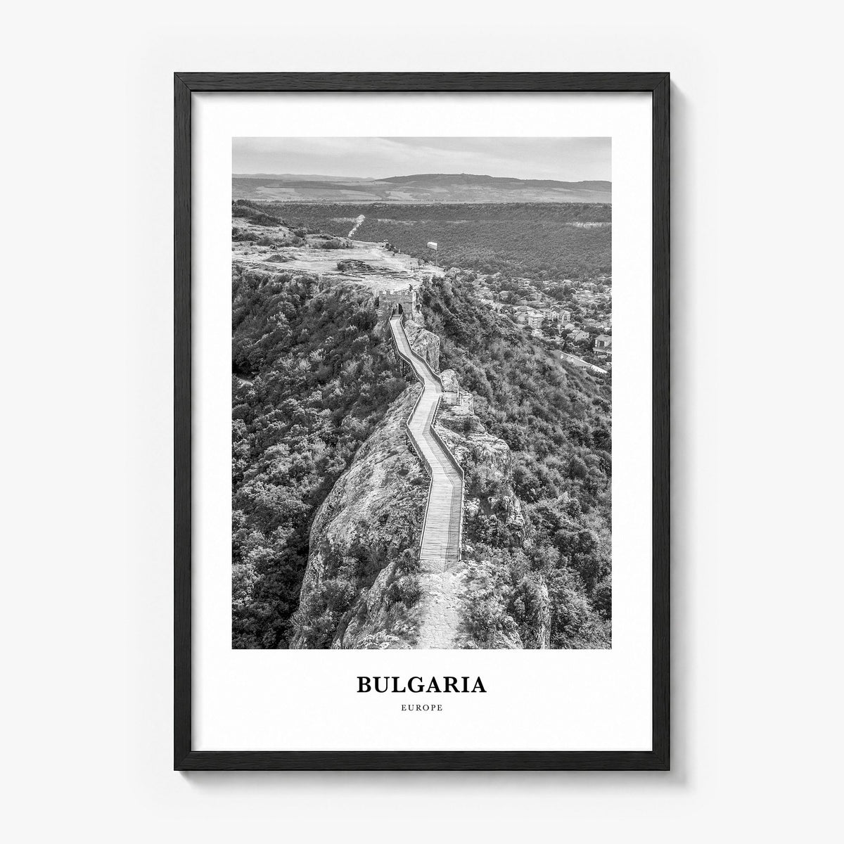 Bulgaria Classic Poster in a black wood frame