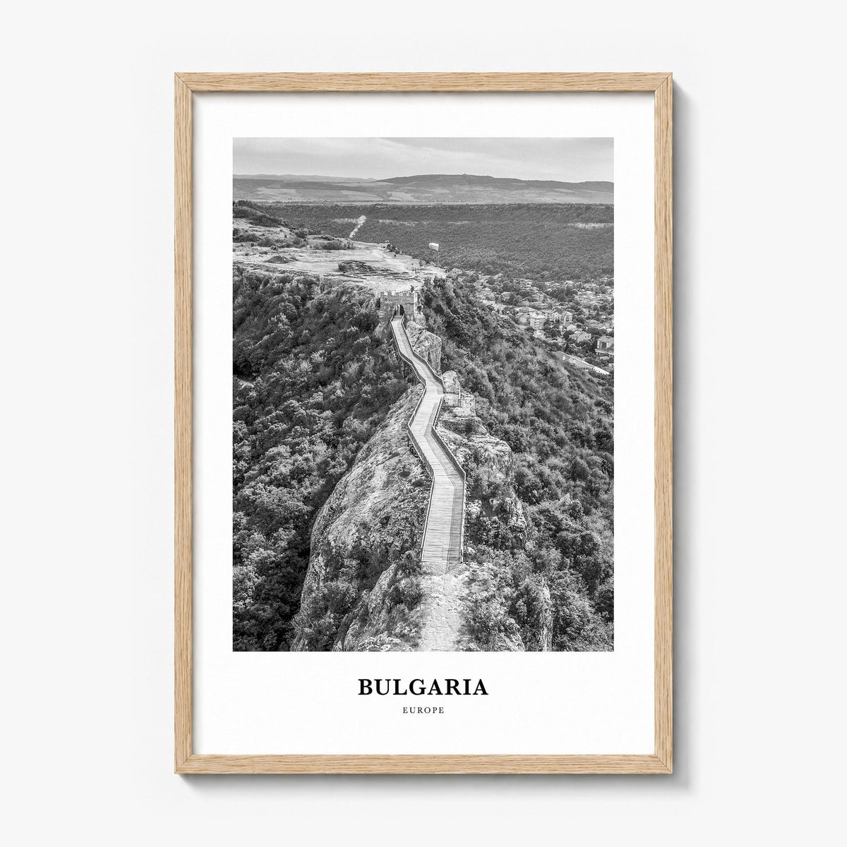 Bulgaria Classic Poster in a natural wood frame