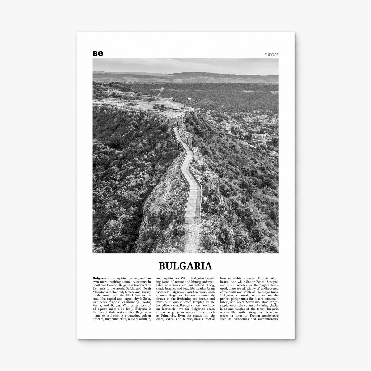 Bulgaria Newspaper Poster, print only (unframed)
