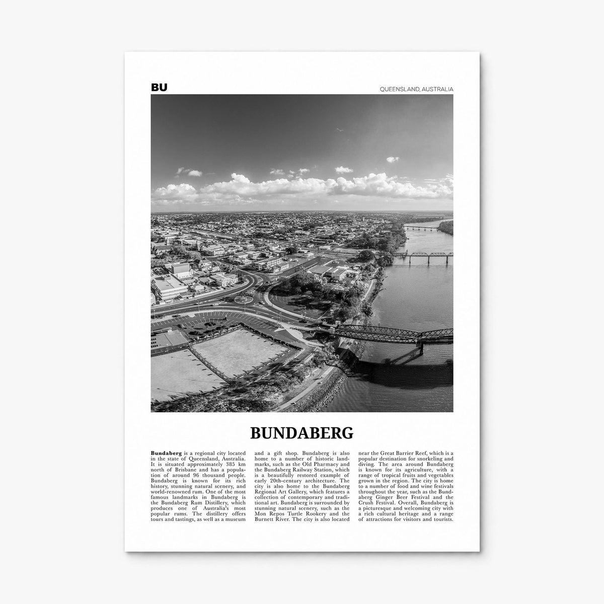 Bundaberg Newspaper Poster, print only (unframed)