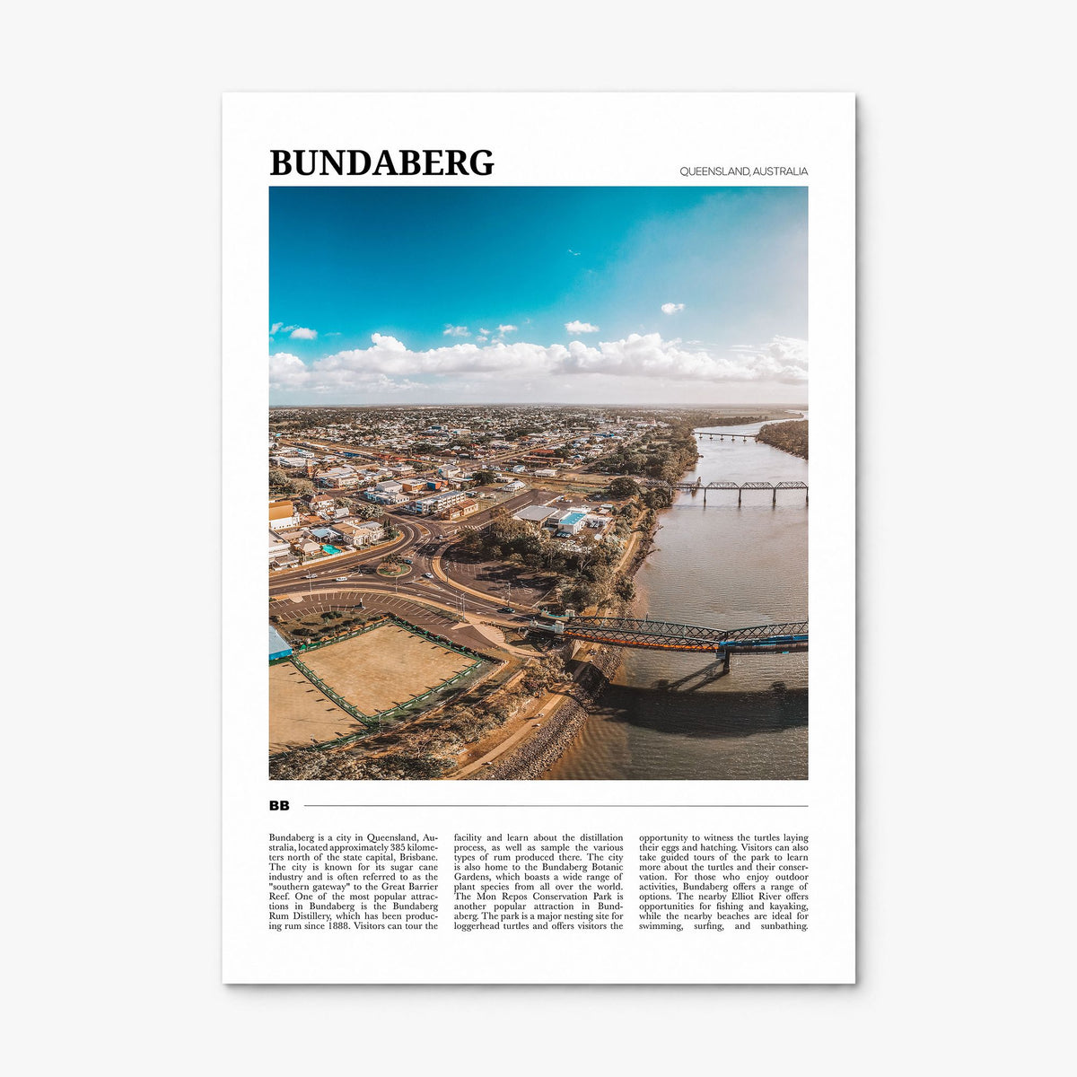 Bundaberg Travel No 1 Poster, print only (unframed)