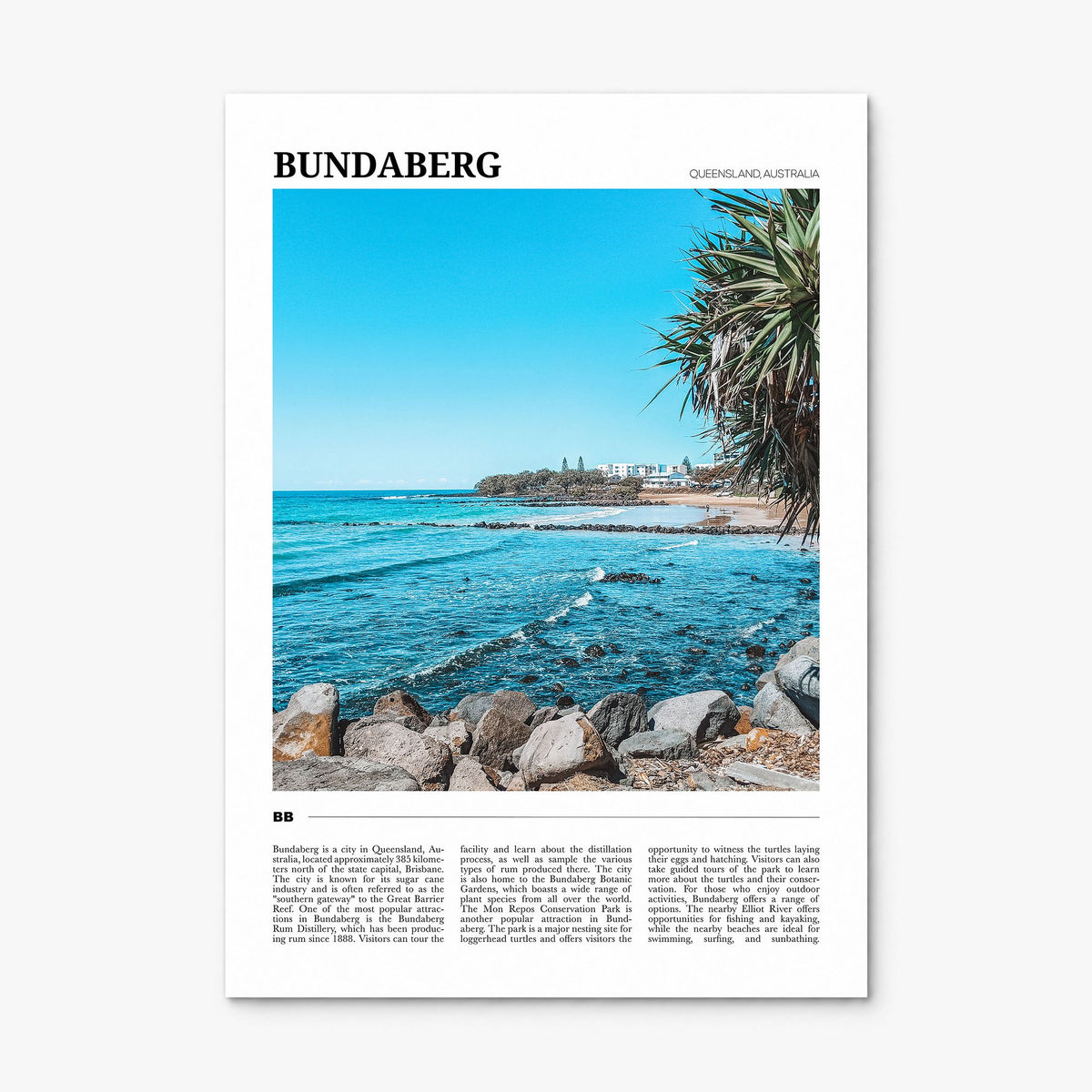 Bundaberg Travel No 2 Poster, print only (unframed)