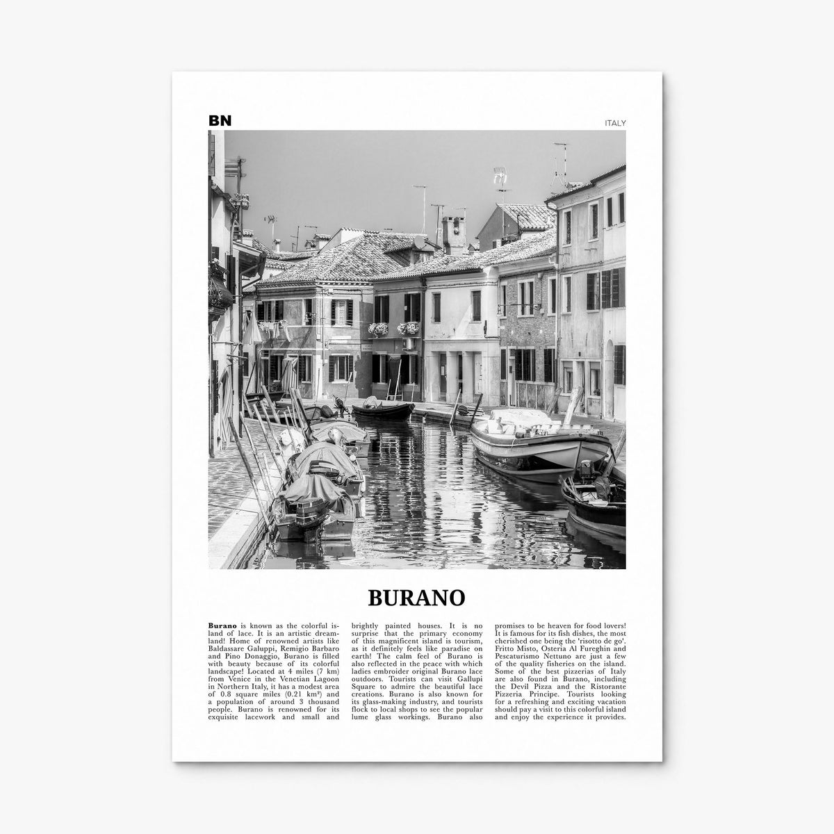 Burano Newspaper Poster, print only (unframed)