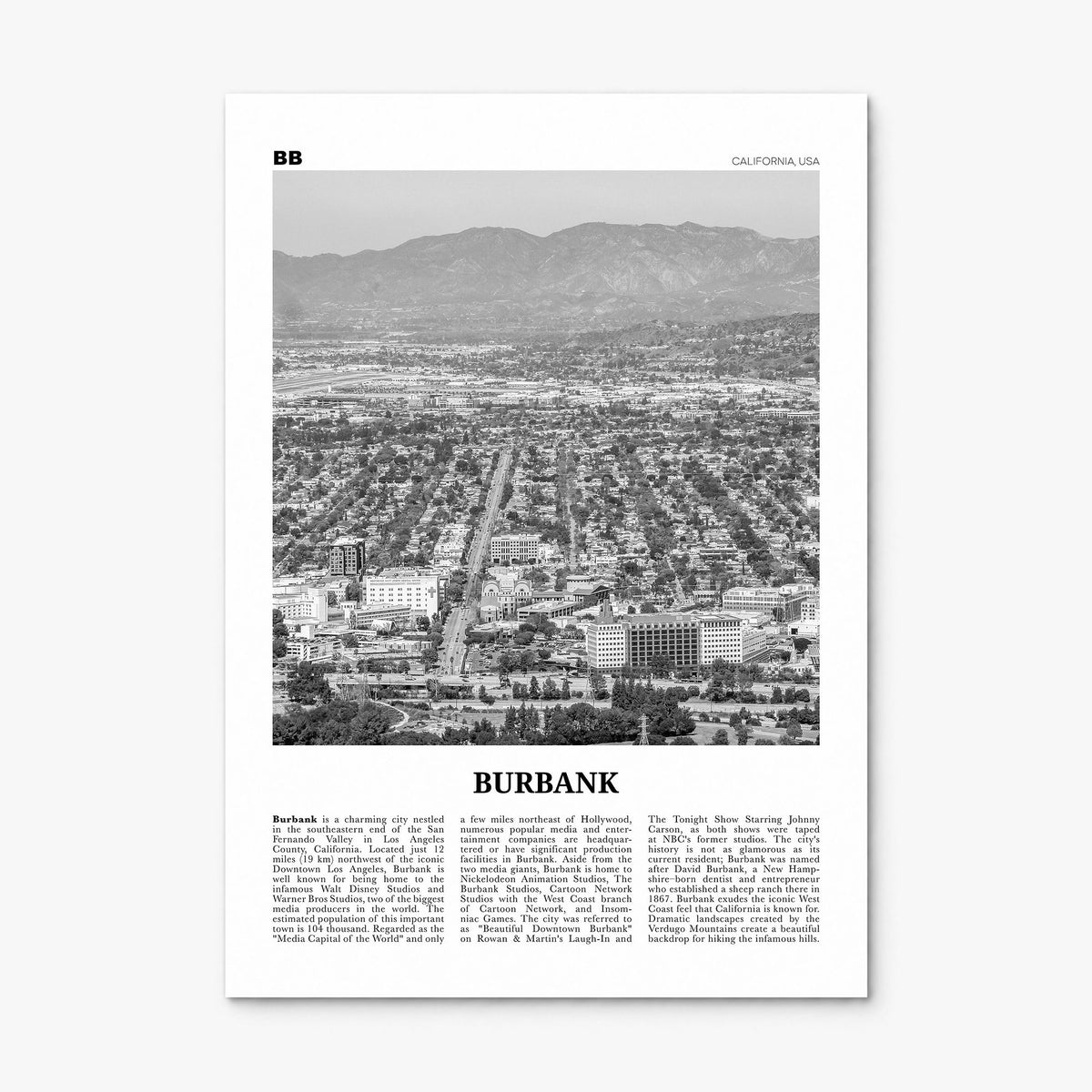 Burbank Newspaper No 1 Poster, print only (unframed)