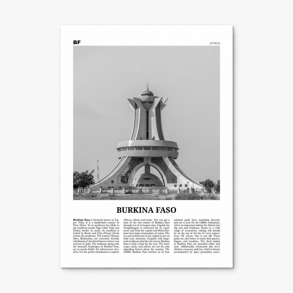 Burkina Faso Newspaper Poster, print only (unframed)