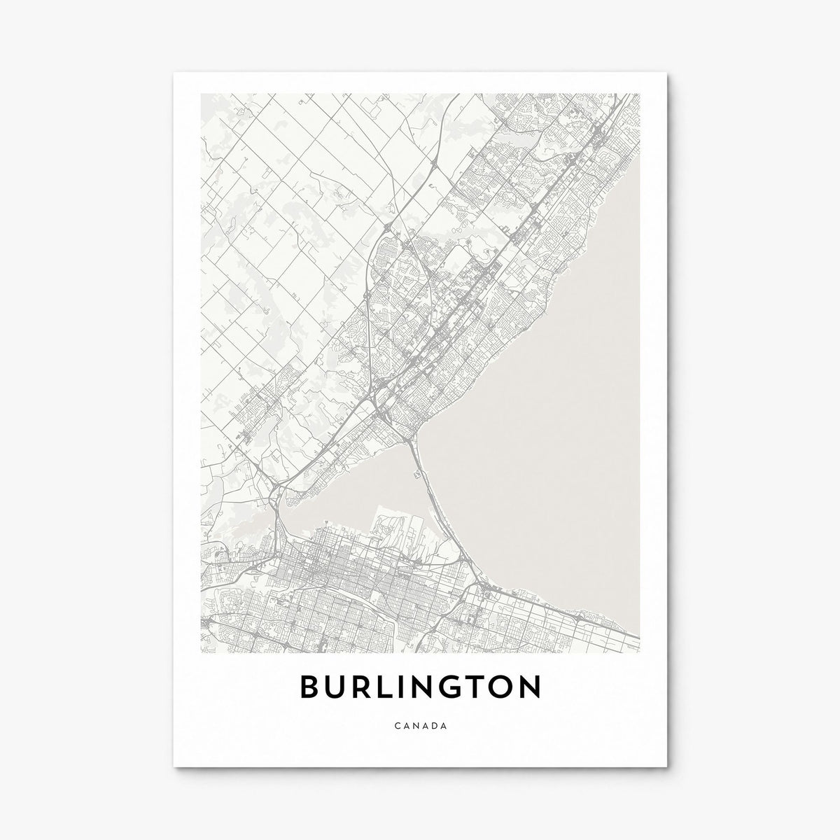 Burlington, Canada Map Poster, print only (unframed)