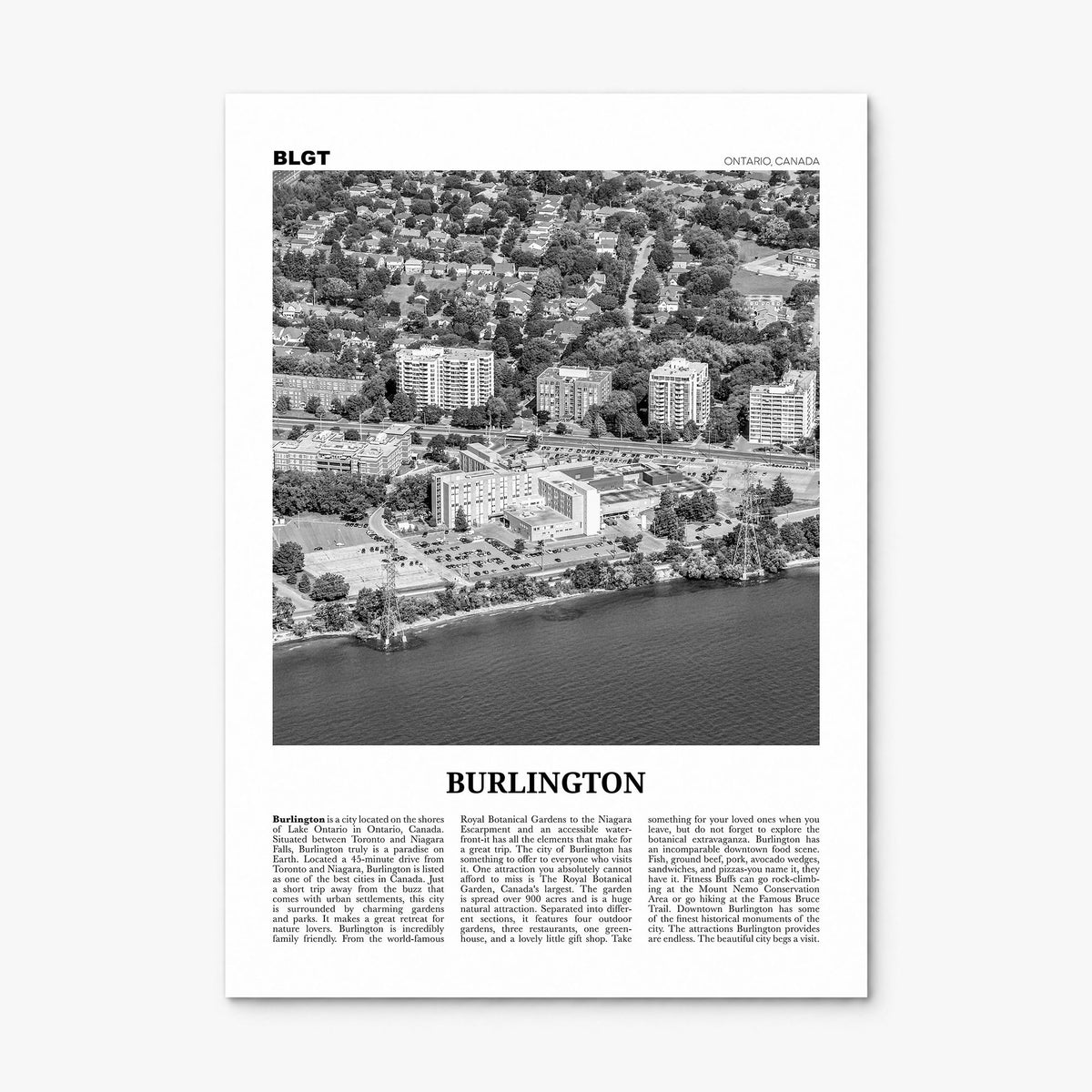 Burlington, Canada Newspaper Poster, print only (unframed)