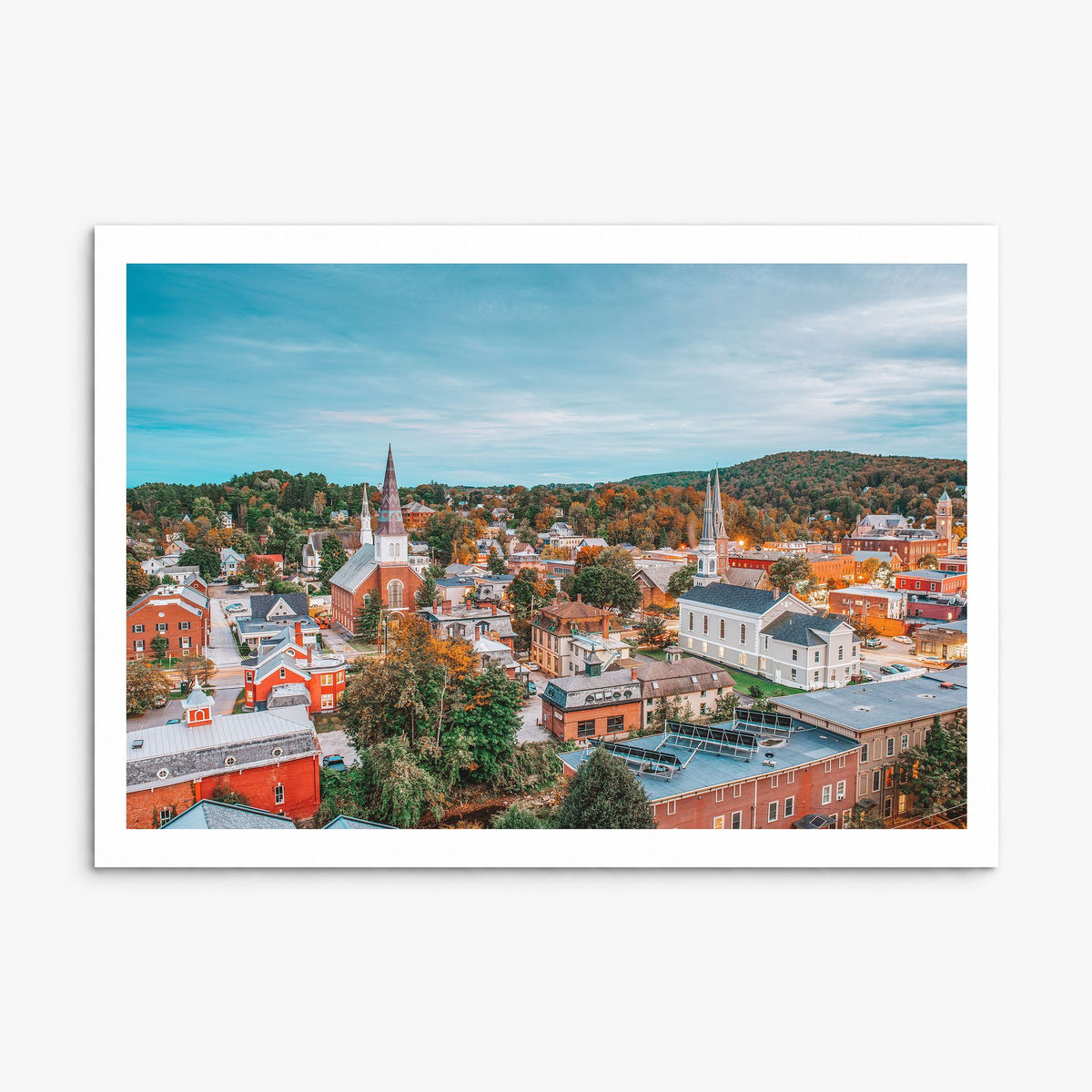 Burlington, Vermont Photo Poster, print only (unframed), white border