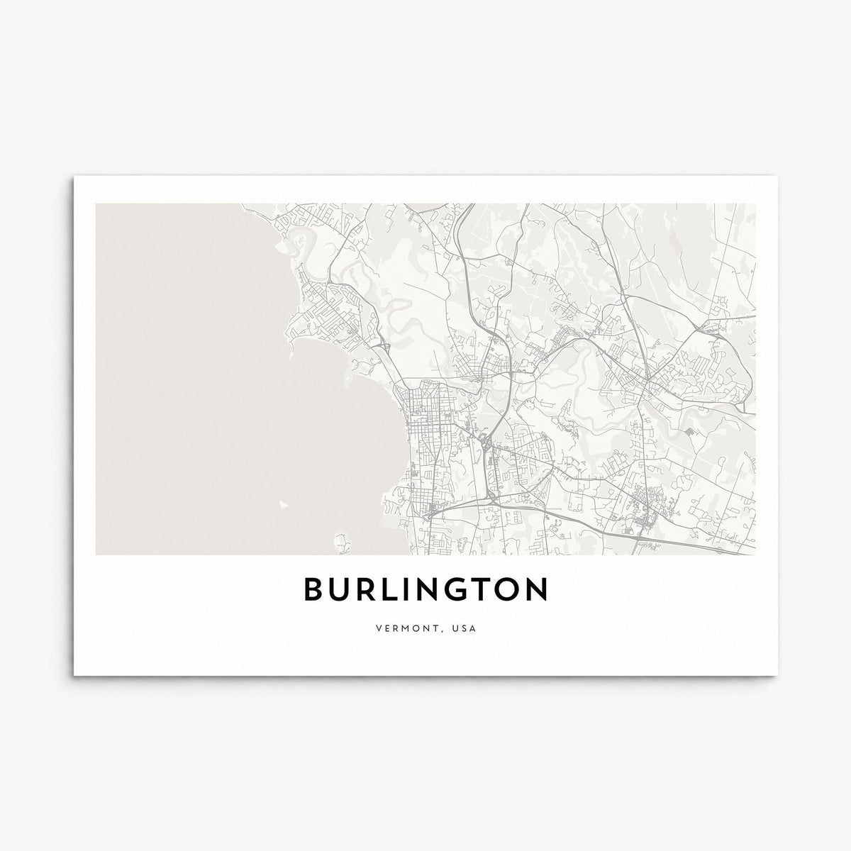 Burlington, Vermont Map Poster, print only (unframed)
