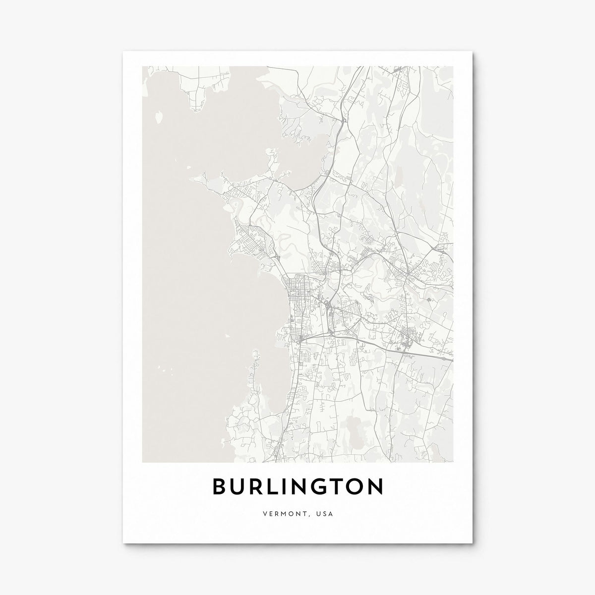 Burlington, Vermont Map Poster, print only (unframed)
