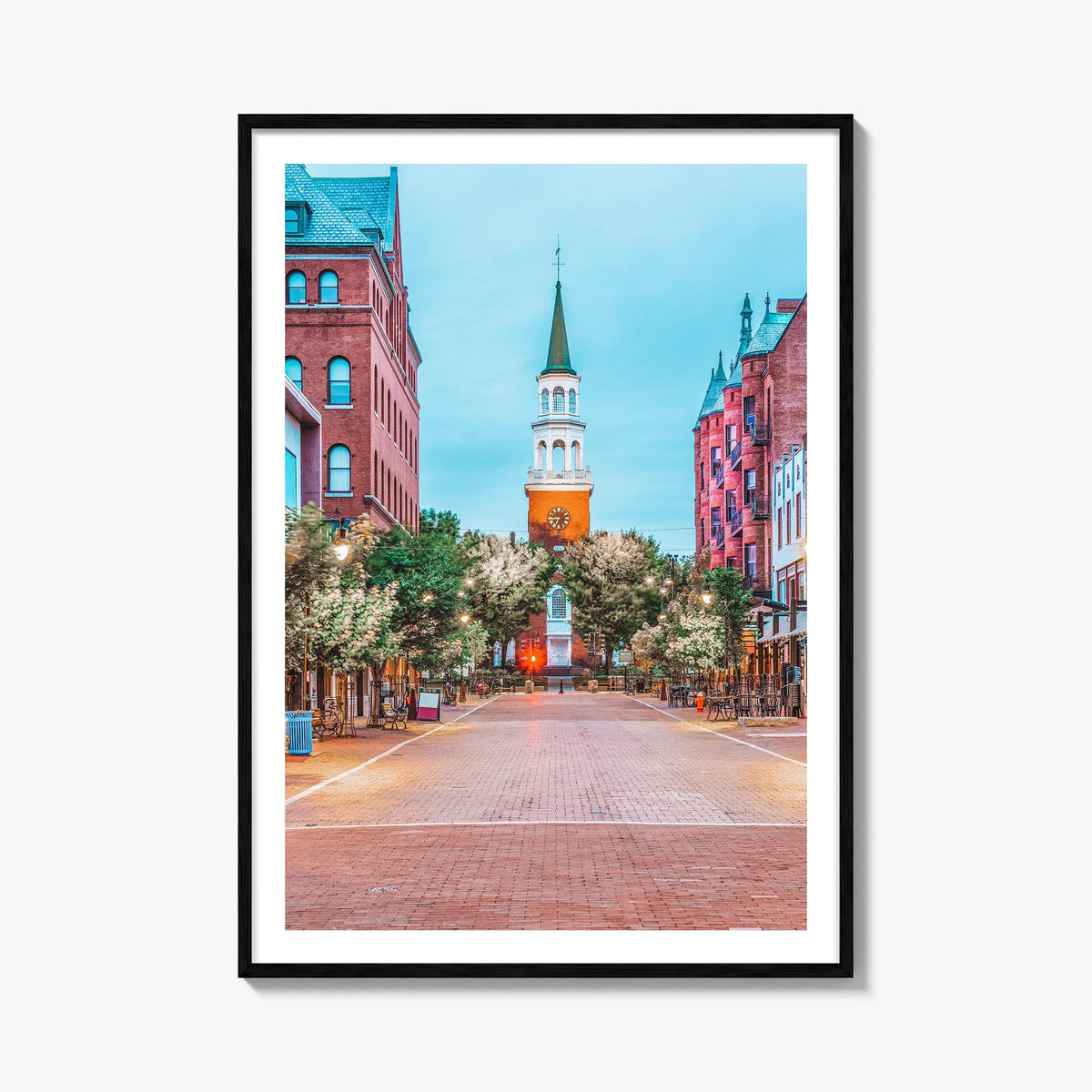 Burlington, Vermont no. 1 colorful photo poster of Vermont, USA – vertical wall art, unframed print shown in interior mockup