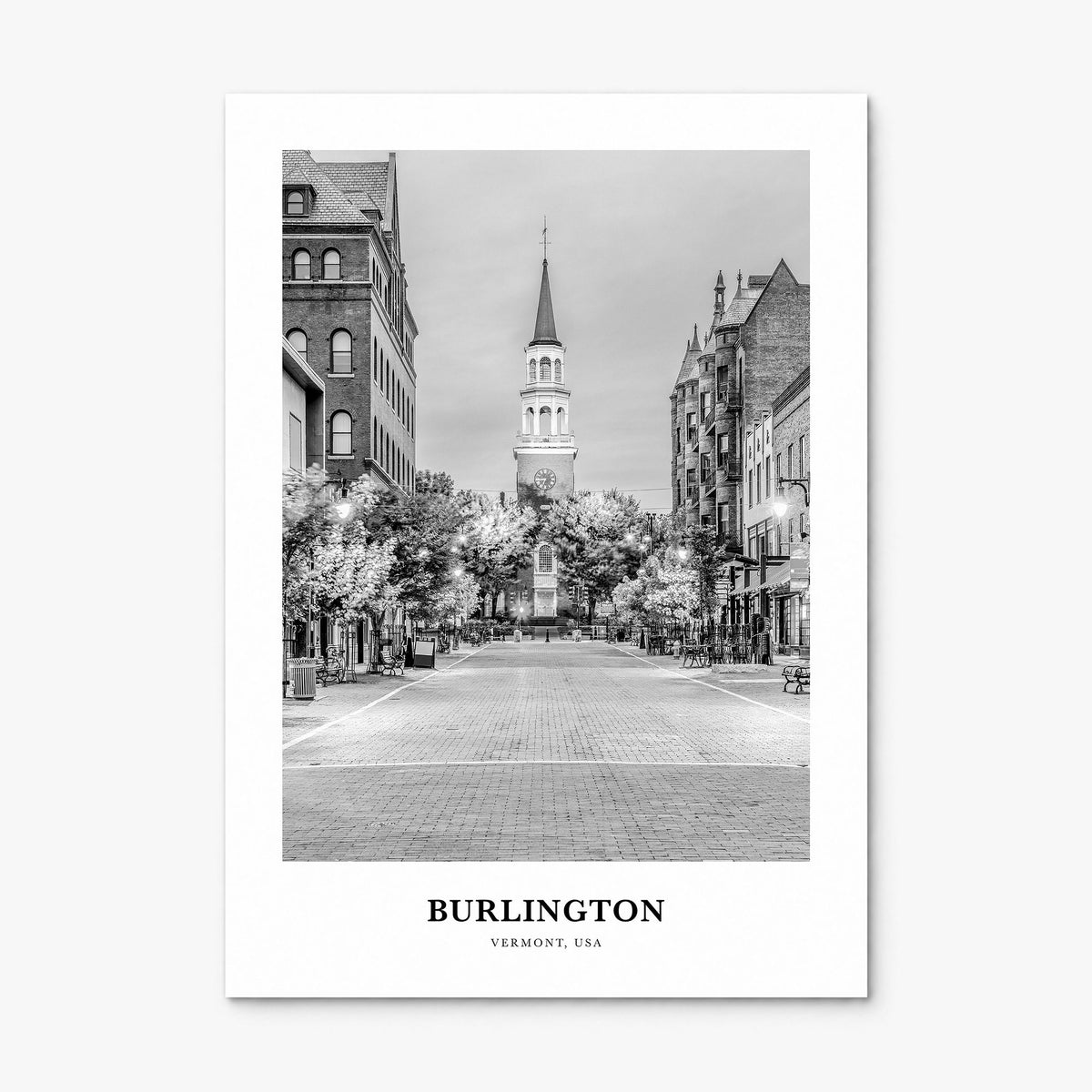 Burlington, Vermont Classic Poster, print only (unframed)