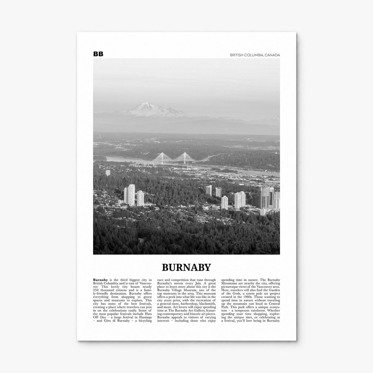 Burnaby Newspaper Poster, print only (unframed)