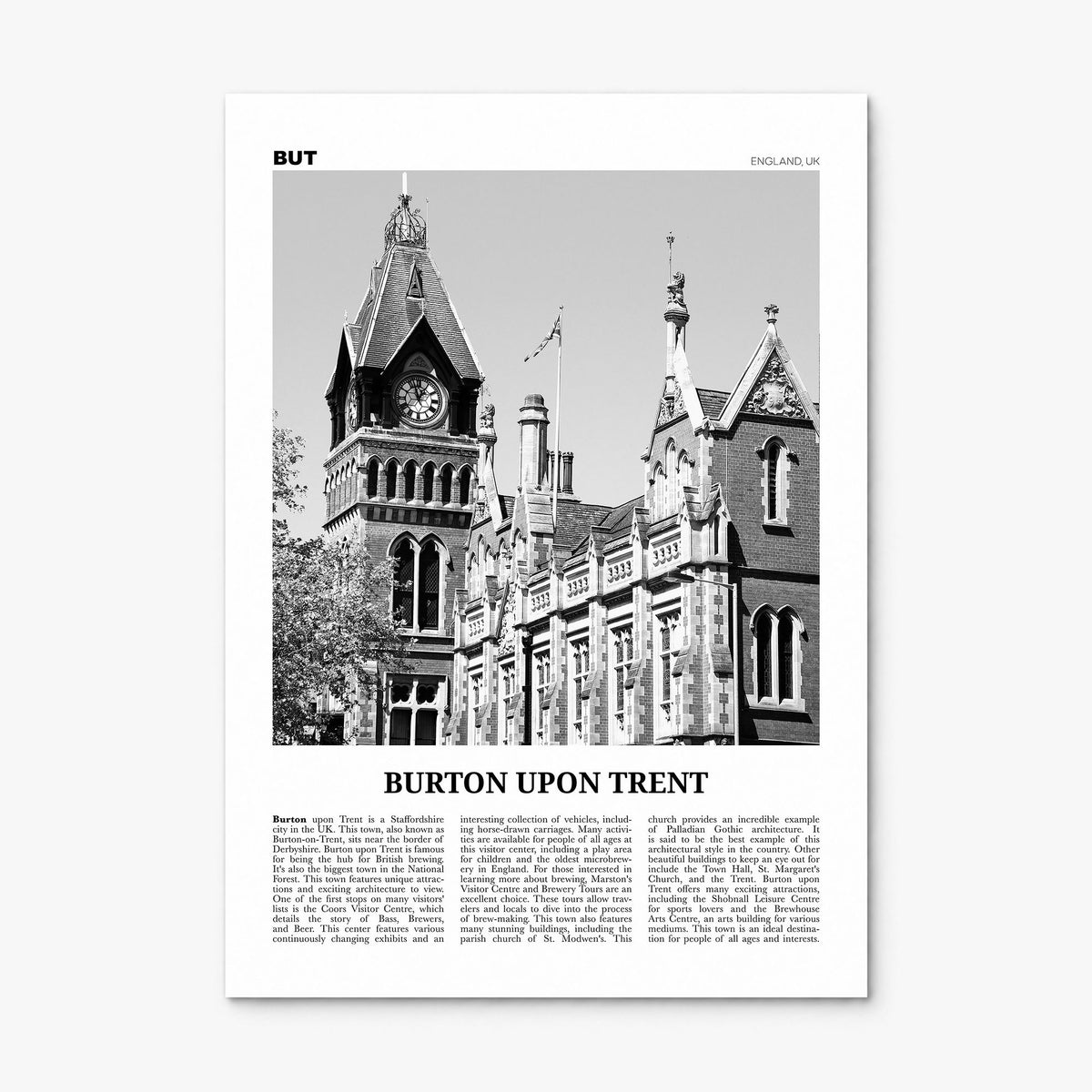 Burton upon Trent Newspaper Poster, print only (unframed)