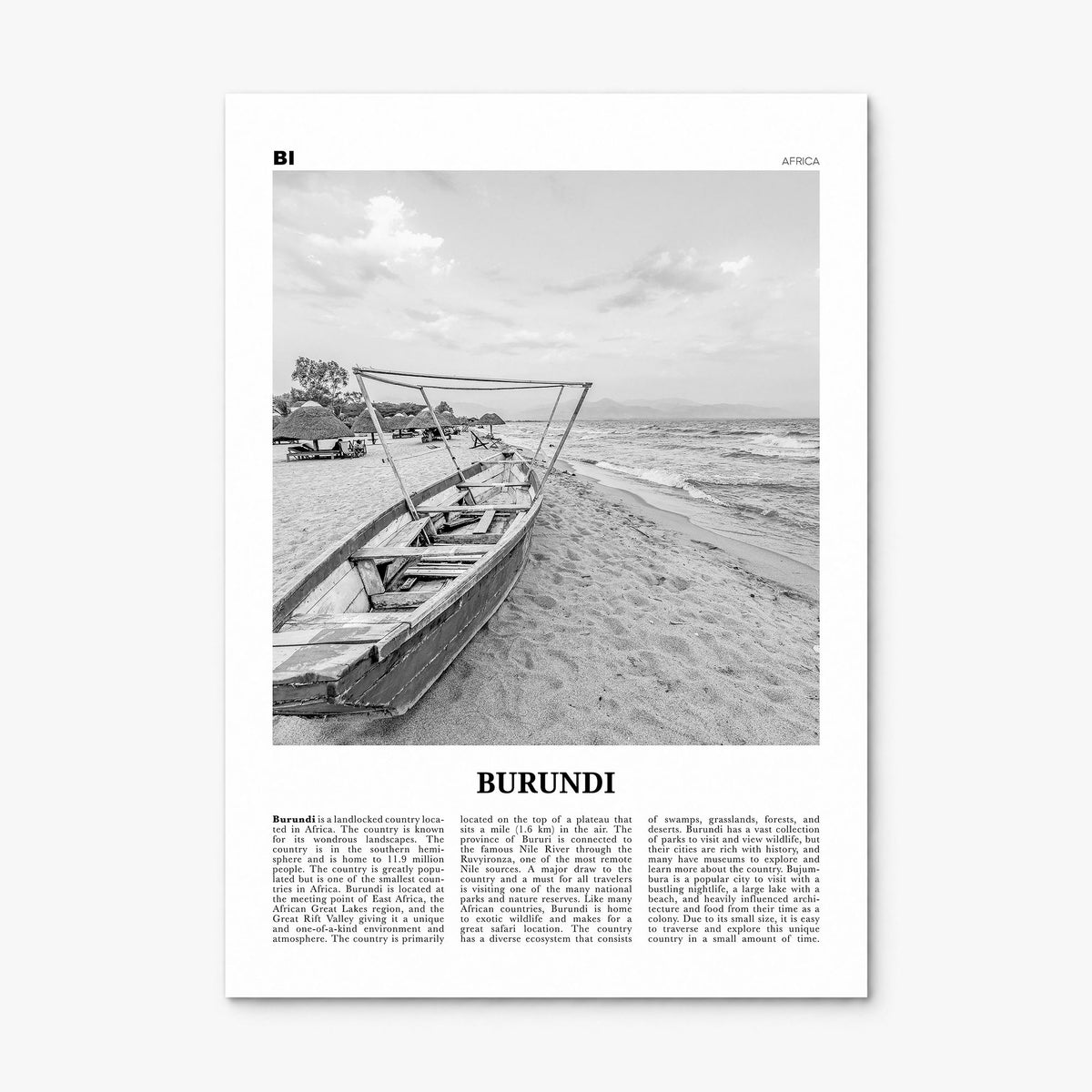 Burundi Newspaper Poster, print only (unframed)