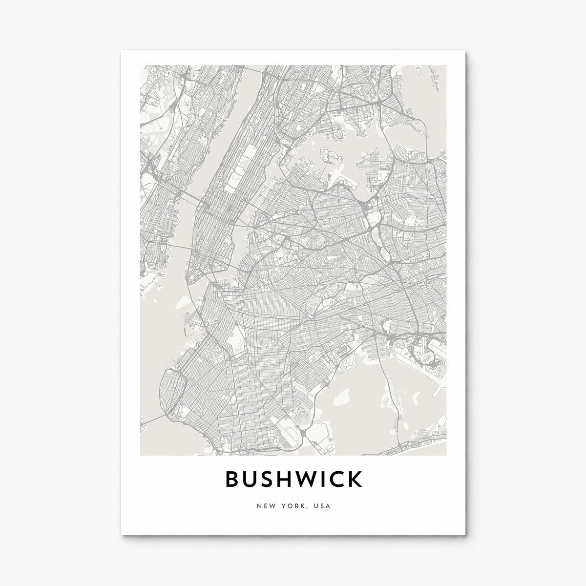 Bushwick Map Poster, print only (unframed)