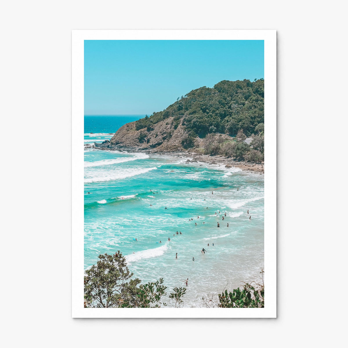 Byron Bay Photo Poster, print only (unframed), white border