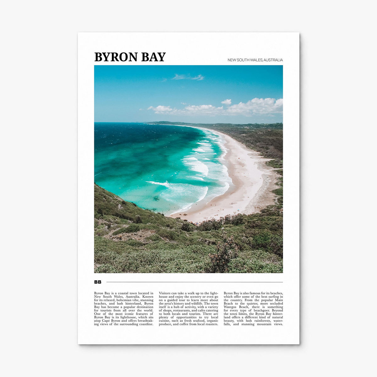 Byron Bay Travel No 2 Poster, print only (unframed)