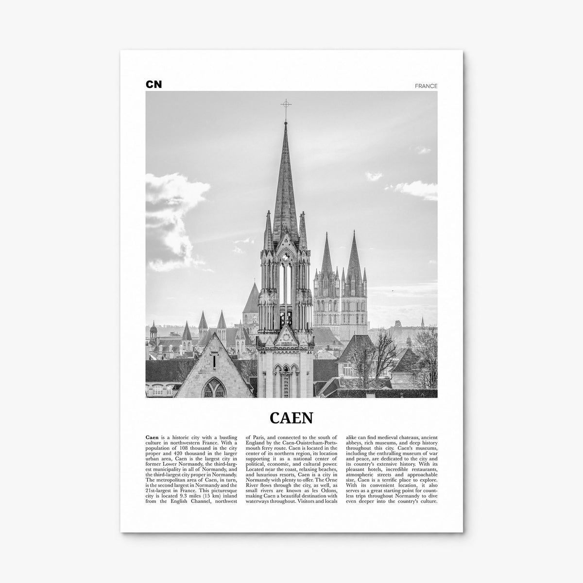 Caen Newspaper No 2 Poster, print only (unframed)