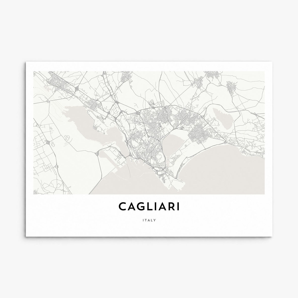 Cagliari Map Poster, print only (unframed)