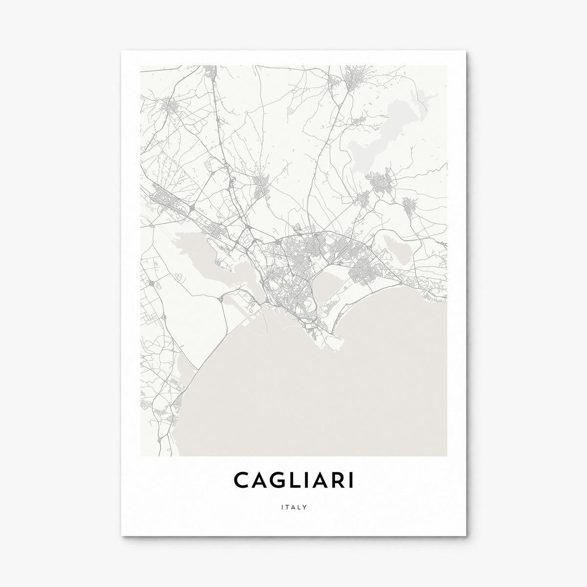 Cagliari Map Poster, print only (unframed)