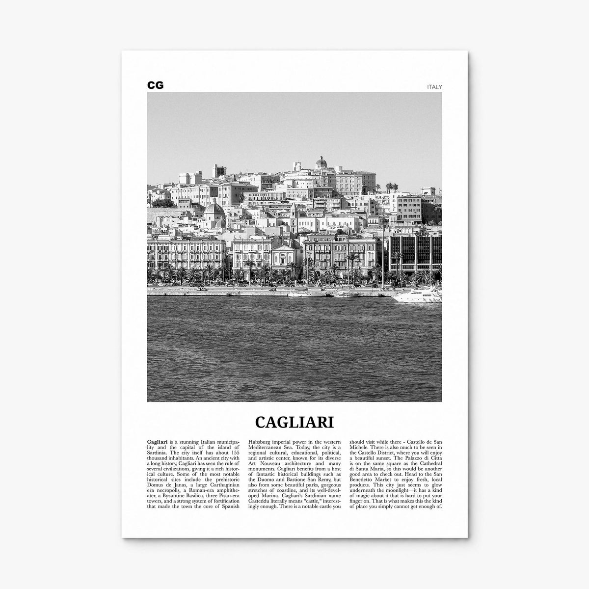 Cagliari Newspaper No 1 Poster, print only (unframed)