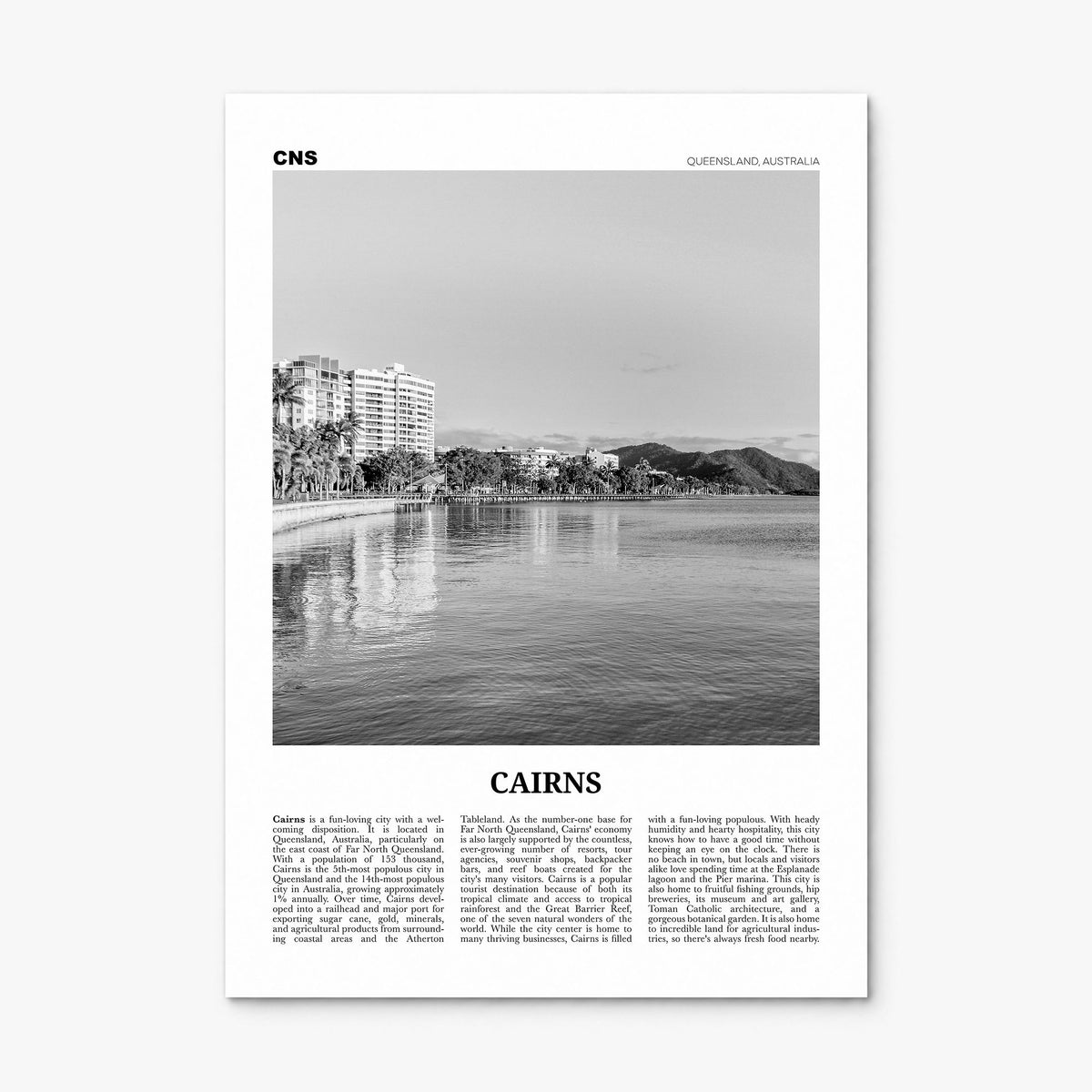 Cairns Newspaper Poster, print only (unframed)
