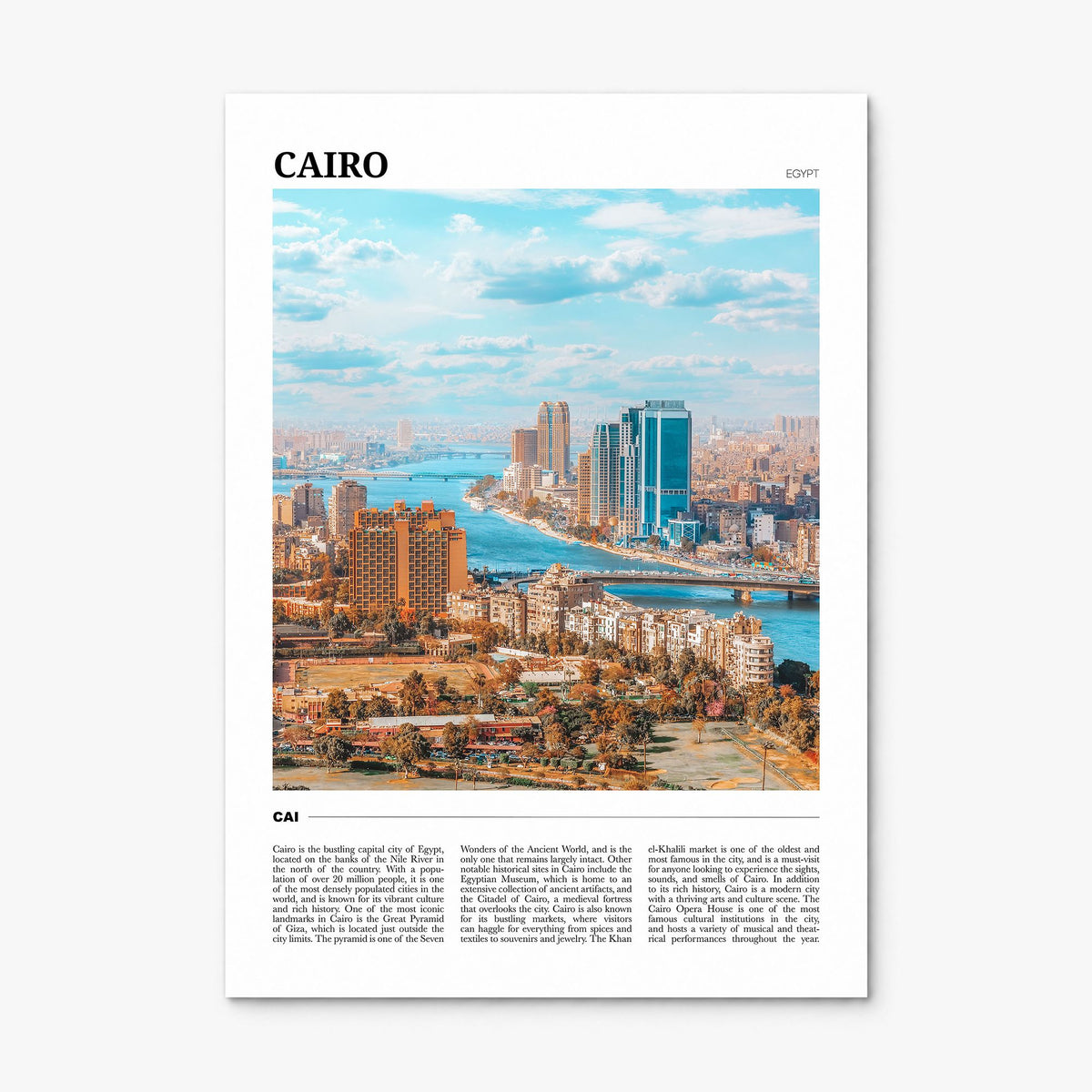 Cairo Travel Poster, print only (unframed)
