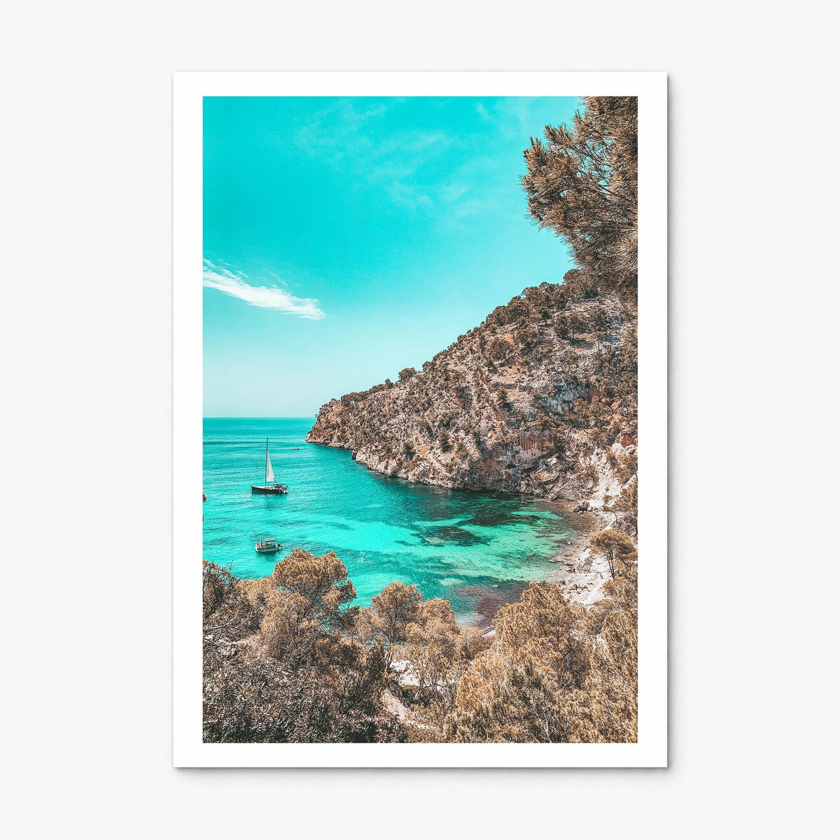 Cala Blanca Photo Poster, print only (unframed), white border