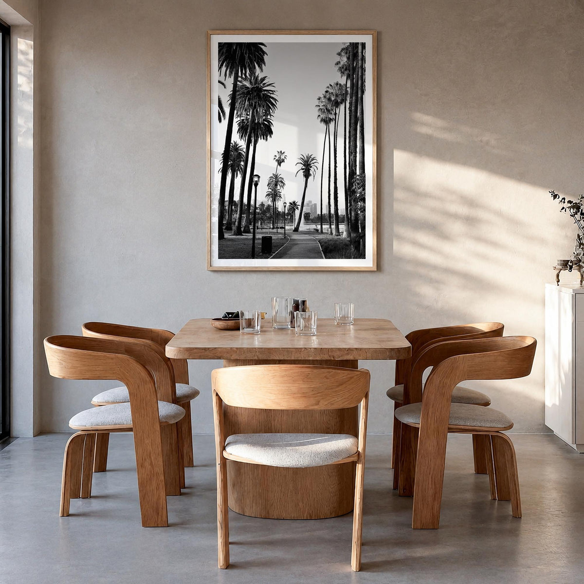 California no. 2 black & white photo poster of United States – vertical wall art in natural wood frame with white border, han