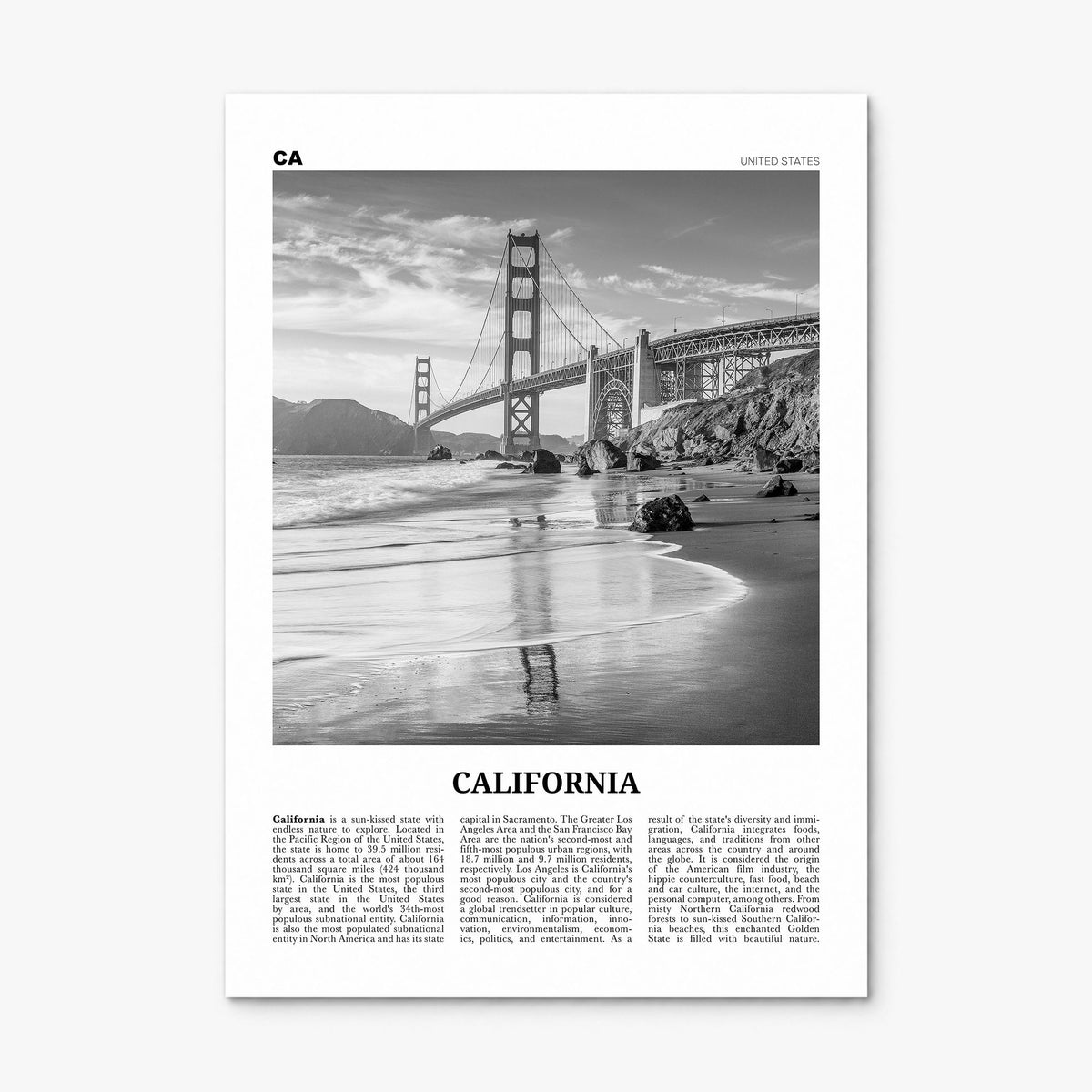 California Newspaper No 7 Poster, print only (unframed)