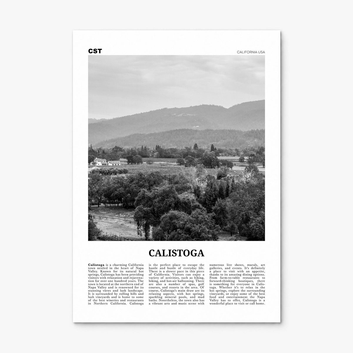 Calistoga Newspaper Poster, print only (unframed)